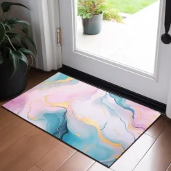 Marble Pattern Doormat Floor Mats Washable Rugs Kitchen Mat Non-Slip Oil Proof Rug Indoor Outdoor Mat Bedroom Decor Bathroom Mat Entrance Rug