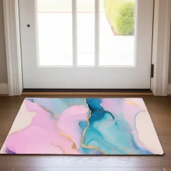 Marble Pattern Doormat Floor Mats Washable Rugs Kitchen Mat Non-Slip Oil Proof Rug Indoor Outdoor Mat Bedroom Decor Bathroom Mat Entrance Rug