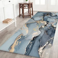 Marble Pattern Flannel Floor Mat Fabric Printed Home Entrance Doormat Carpet Mattress Bathroom Mat