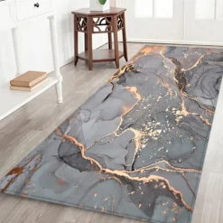 Marble Pattern Flannel Floor Mat Fabric Printed Home Entrance Doormat Carpet Mattress Bathroom Mat