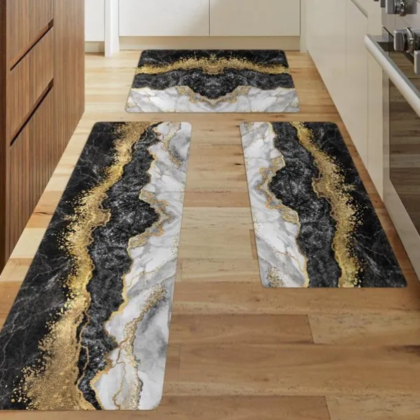 Marble Pattern Kitchen Mat Non-Slip Oil Proof Rug Indoor Outdoor Mat Bedroom Decor Bathroom Mat Entrance Rug Door Mat