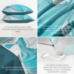 Marble Print Duvet Cover Full Size Bedding Set Bed Sets Quilt Cover Soft Lightweight Comforter Cover with 2 Pillowcases for Summer Spring