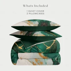 Marble Print Duvet Cover Full Size Bedding Set Bed Sets Quilt Cover Soft Lightweight Comforter Cover with 2 Pillowcases for Summer Spring