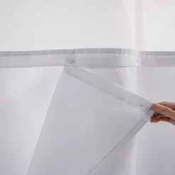 Marble Waffle-Weave Textured Shower Curtain Set with Snap-in Liner Sheer Window Water-Repellent Polyester, Grommet Top, 120GSM Hotel Quality Spa Style Bathroom Partition No Hooks Required