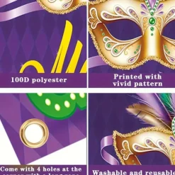 Mardi Gras Carnival Door Covers Door Tapestry Door Curtain Decoration Backdrop Door Banner for Front Door Farmhouse Holiday Party Decor Supplies