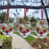 Mason Bird Feeders, Love Shaped Jar Mason Jar Hummingbird Feeder, Cute Hangable Hummingbird Feeder With Feeding Ports for Outdoor Garden Decor