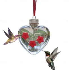 Mason Bird Feeders, Love Shaped Jar Mason Jar Hummingbird Feeder, Cute Hangable Hummingbird Feeder With Feeding Ports for Outdoor Garden Decor