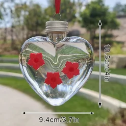 Mason Bird Feeders, Love Shaped Jar Mason Jar Hummingbird Feeder, Cute Hangable Hummingbird Feeder With Feeding Ports for Outdoor Garden Decor