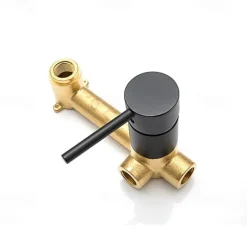 Matte Black Bathroom Sink Faucet Brass Wall Installation Basin Faucet Cold and Hot Water Mixer Tap Contemporary