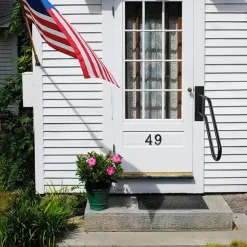 Matte Black Modern U-shaped 1pc Metal Handrail For Outdoor Steps, Wall-Mounted Safety Staircase Grab Rail, Modern Entryway Railing, With Plate Thickness And Installation Hardware