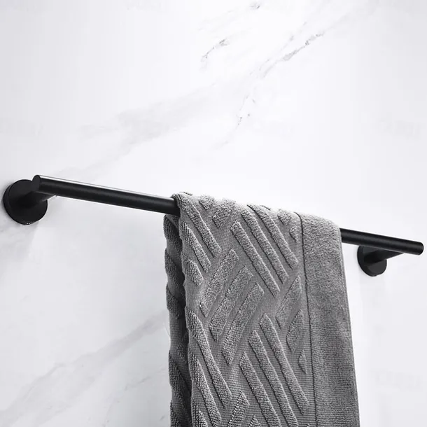 Matte Black Towel Rail Towel Bar Wall Mounted Bathroom Towel Rack Stainless Steel Towel Holder for Bathroom