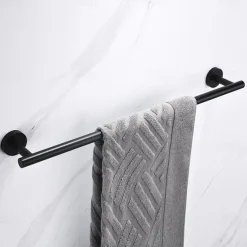 Matte Black Towel Rail Towel Bar Wall Mounted Bathroom Towel Rack Stainless Steel Towel Holder for Bathroom