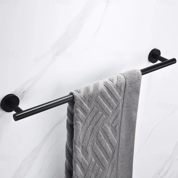 Matte Black Towel Rail Towel Bar Wall Mounted Bathroom Towel Rack Stainless Steel Towel Holder for Bathroom