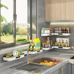 Maximize Your Bathroom Storage with This Wall-Mounted Plastic Shelf Rack