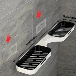 Maximize Your Bathroom Storage with This Wall-Mounted Plastic Shelf Rack