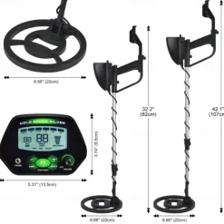 MD-4090 Handheld All-Metal Underground Detector - Gold/Silver/Copper/Iron Treasure Hunter with Waterproof Design & Pinpoint Function