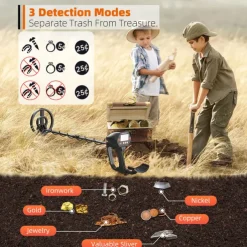 MD-4070 Kids Handheld Underground Metal Detector Toy - Outdoor Treasure Hunting Tool for Children