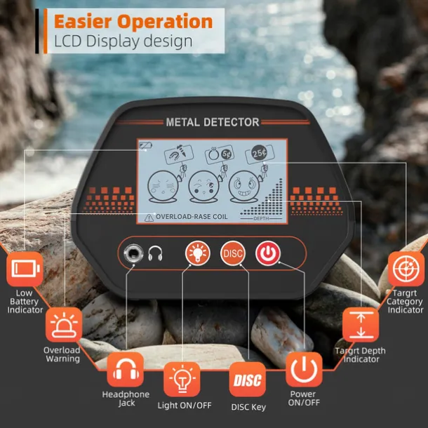 MD-4070 Kids Handheld Underground Metal Detector Toy - Outdoor Treasure Hunting Tool for Children