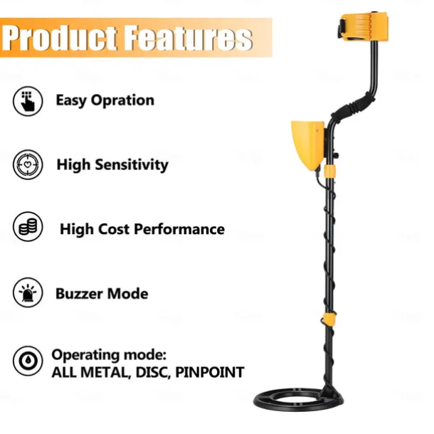 MD930 Waterproof Portable Metal Detector, High-sensitivity Underground Treasure Metal Detector with LCD
