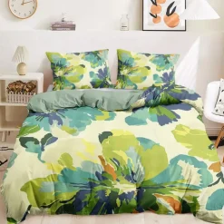 Meadow Floral Duvet Cover Set Cotton Brushed Pattern Set Soft 3-Piece Luxury Bedding Set Home Decor Gift Twin Full King Queen Size Duvet Cover