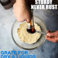 Measuring Spoon Set Stainless Steel Measuring Spoons Set of 6 Metal Measuring Spoon for Measuring Dry and Liquid Ingredients of Cooking Baking