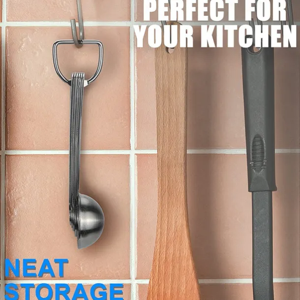 Measuring Spoon Set Stainless Steel Measuring Spoons Set of 6 Metal Measuring Spoon for Measuring Dry and Liquid Ingredients of Cooking Baking