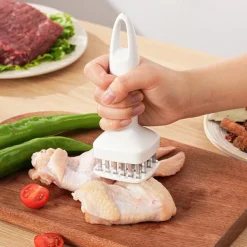 Meat Tenderizer Stainless Steel Meat Looser 24 Needle Automatic Spring Meat Hammer Rib Breaking Perforator Kitchen Gadgets