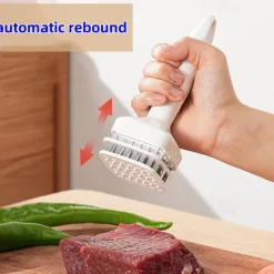 Meat Tenderizer Stainless Steel Meat Looser 24 Needle Automatic Spring Meat Hammer Rib Breaking Perforator Kitchen Gadgets