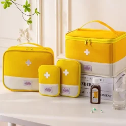 Medicine Storage Box Set, Portable Travel Compact First Aid Kit, Medical Organizer Bag for Medications & Essentials, Small Emergency Pouch for Travel