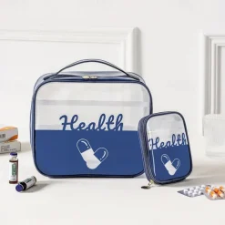 Medicine Storage Box Set, Portable Travel Compact First Aid Kit, Medical Organizer Bag for Medications & Essentials, Small Emergency Pouch for Travel