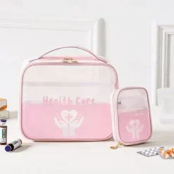 Medicine Storage Box Set, Portable Travel Compact First Aid Kit, Medical Organizer Bag for Medications & Essentials, Small Emergency Pouch for Travel