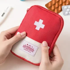 Medicine Storage Box Set, Portable Travel Compact First Aid Kit, Medical Organizer Bag for Medications & Essentials, Small Emergency Pouch for Travel
