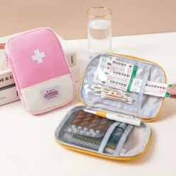 Medicine Storage Box Set, Portable Travel Compact First Aid Kit, Medical Organizer Bag for Medications & Essentials, Small Emergency Pouch for Travel