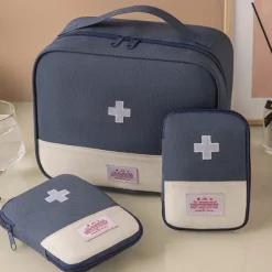 Medicine Storage Box Set, Portable Travel Compact First Aid Kit, Medical Organizer Bag for Medications & Essentials, Small Emergency Pouch for Travel