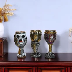 Medieval Goblet - Skull Beer Goblet Drinking - Stainless Steel Goblet Collectors - Ideal Gothic Gift, Party Decoration