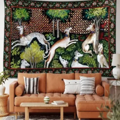 Medieval Painting Tapestry Middle Age Tapestry Animal Wall Art Large Tapestry Mural Decor Photograph Backdrop Blanket Curtain Home Bedroom Living Room Decoration