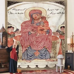 Medieval Painting Tapestry Middle Age Tapestry Wall Art Decor Photograph Backdrop Blanket Curtain Home Bedroom Living Room Decoration