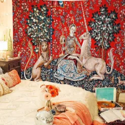 Medieval Tapestry Middle Age Tapestry Princess Wall Art Decor Photograph Backdrop Blanket Curtain Hanging Home Bedroom Living Room Decoration