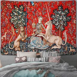 Medieval Tapestry Middle Age Tapestry Princess Wall Art Decor Photograph Backdrop Blanket Curtain Hanging Home Bedroom Living Room Decoration