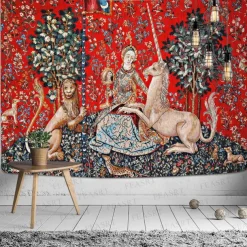 Medieval Tapestry Middle Age Tapestry Princess Wall Art Decor Photograph Backdrop Blanket Curtain Hanging Home Bedroom Living Room Decoration