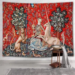 Medieval Tapestry Middle Age Tapestry Princess Wall Art Decor Photograph Backdrop Blanket Curtain Hanging Home Bedroom Living Room Decoration