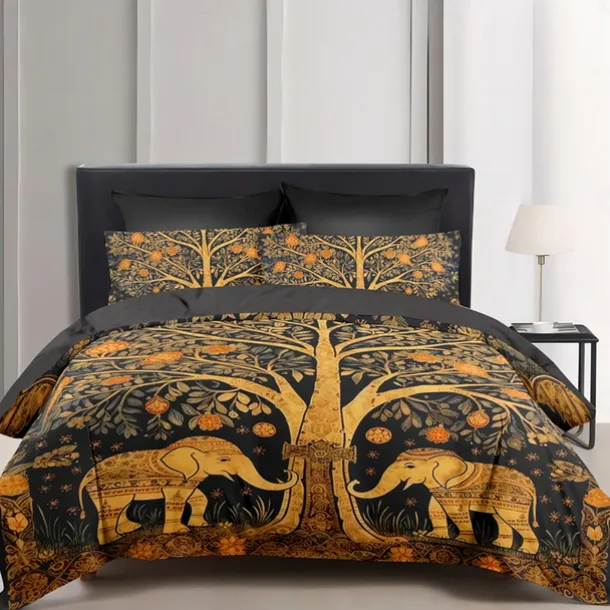 Medieval The Tree of Life Pattern Duvet Cover Set Set Soft 3-Piece Luxury Cotton Bedding Set Home Decor Gift King Queen Duvet Cover