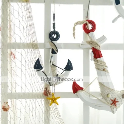 Mediterranean Decorative Fishing Net Thick Hemp Rope Background Wall Decoration Hanging Fish Net
