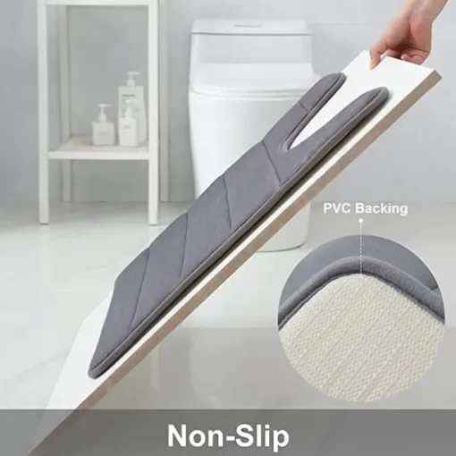 Memory Foam Bath Mat Non-slip Contour Toilet Bath Rug, U-Shaped Non Slip Absorbent Thick Soft Washable Bathroom Rugs, Floor Carpet Bath Mat for Bathroom Sink Toilet 50*60CM (20" x 24")
