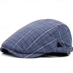 Men'S and Women'S Stylish Check Pattern Beanie Hat - Packable, Hand Washable, Autumn & Spring Fashion Cap, Autumn Fashion Cap Check Pattern Beanie Packable Hat