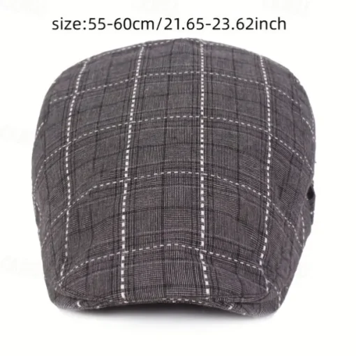 Men'S and Women'S Stylish Check Pattern Beanie Hat - Packable, Hand Washable, Autumn & Spring Fashion Cap, Autumn Fashion Cap Check Pattern Beanie Packable Hat