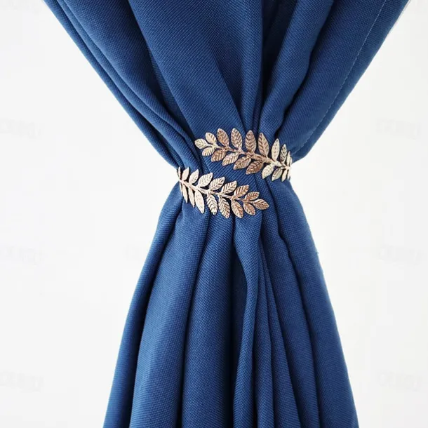 Mental Curtain Tie Backs Drapery Tiebacks Holdbacks Modern Metal Leaf Buckle Decorative Draperies Window Treatments 1 Pcs