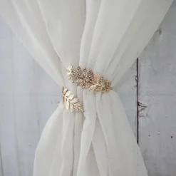 Mental Curtain Tie Backs Drapery Tiebacks Holdbacks Modern Metal Leaf Buckle Decorative Draperies Window Treatments 1 Pcs