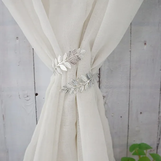 Mental Curtain Tie Backs Drapery Tiebacks Holdbacks Modern Metal Leaf Buckle Decorative Draperies Window Treatments 1 Pcs