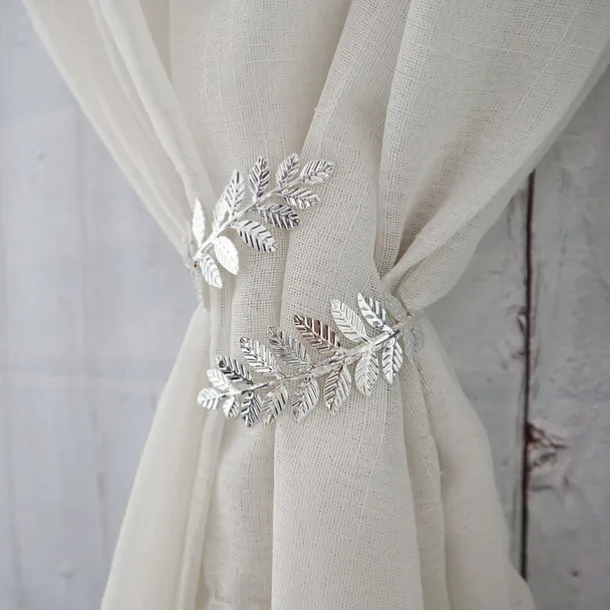 Mental Curtain Tie Backs Drapery Tiebacks Holdbacks Modern Metal Leaf Buckle Decorative Draperies Window Treatments 1 Pcs
